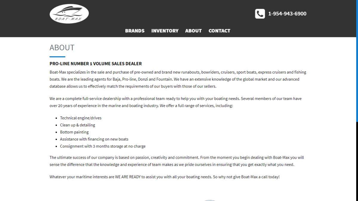 boat dealer website