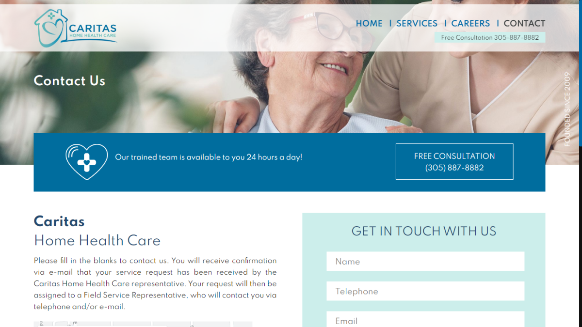 home health care website design