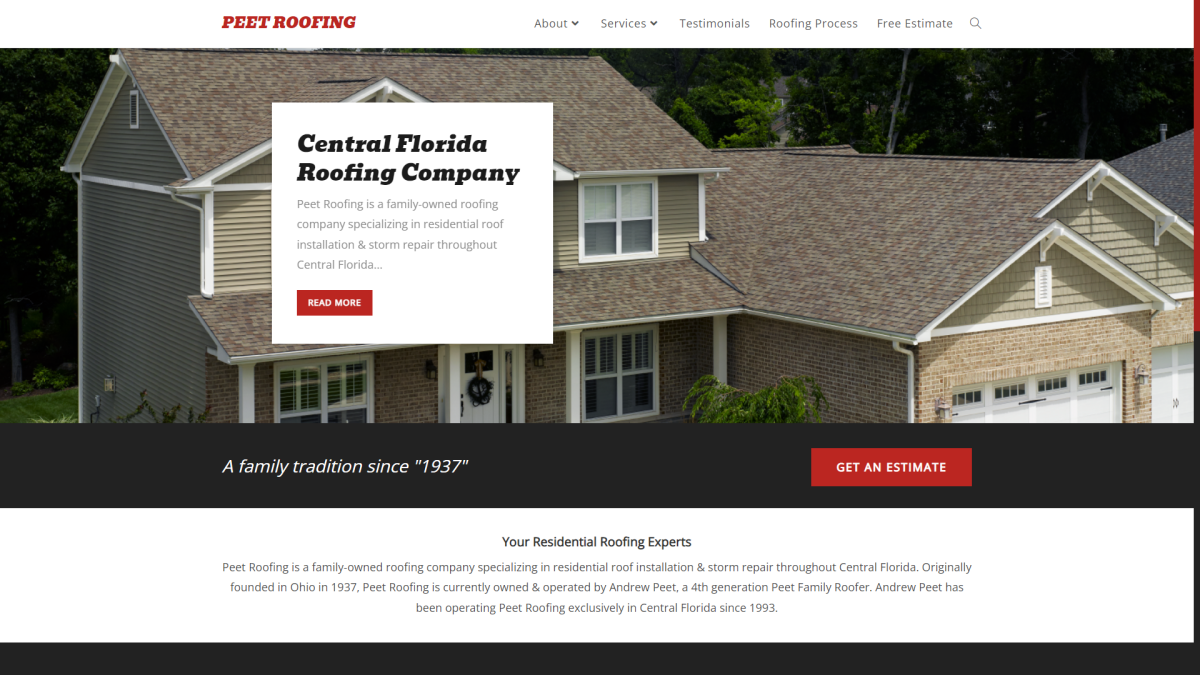 roofing company website