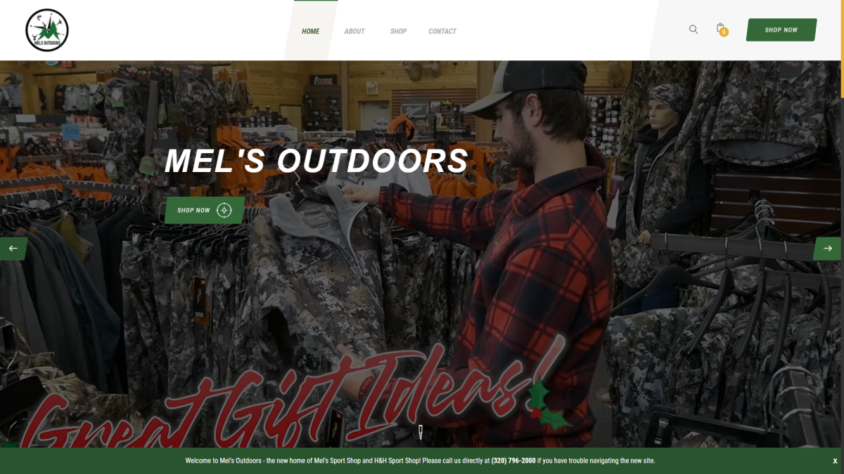 outdoors shop website