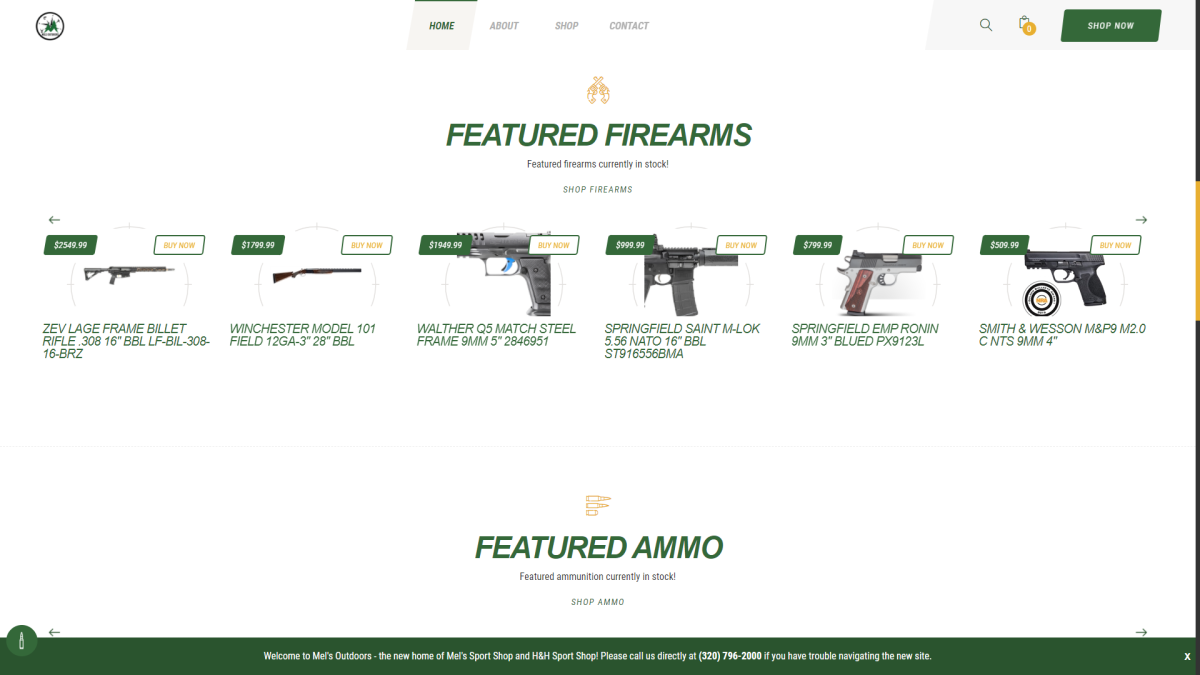 outdoors shop website