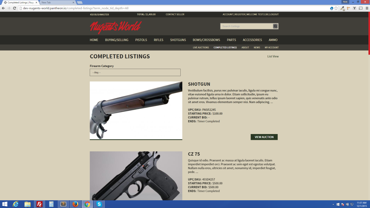 gun auction website