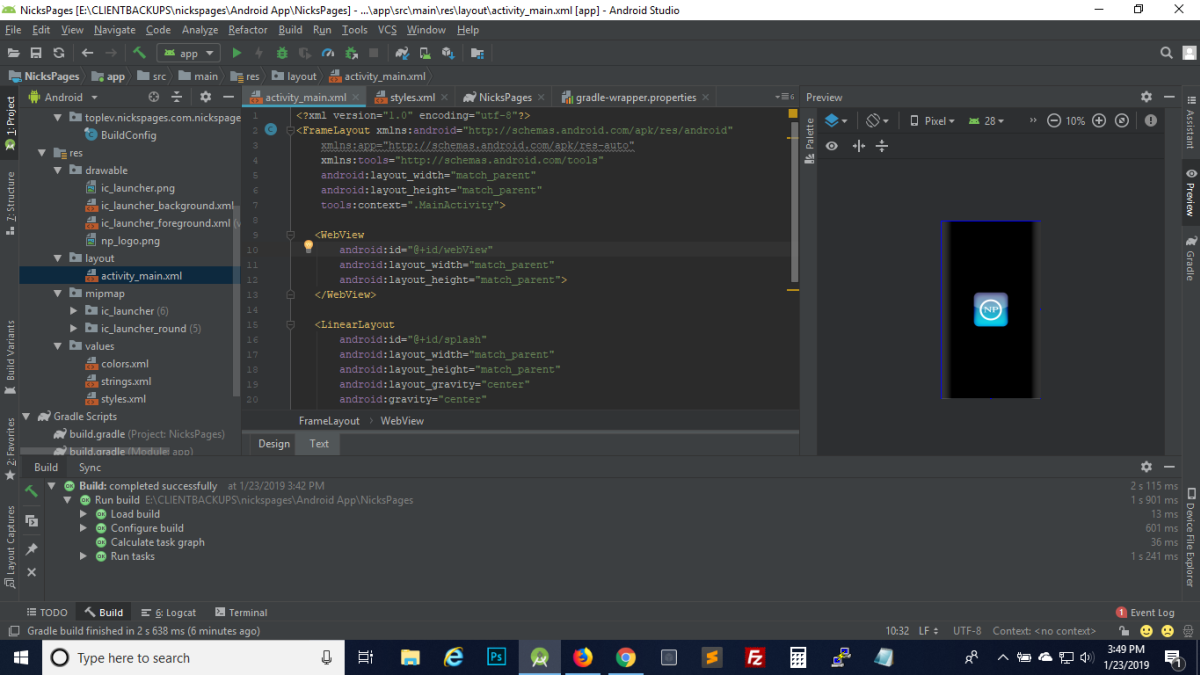 android native app template android studio