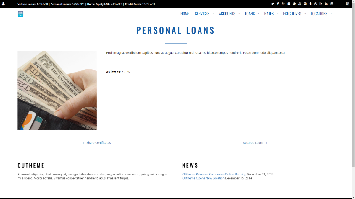 credit union bank website