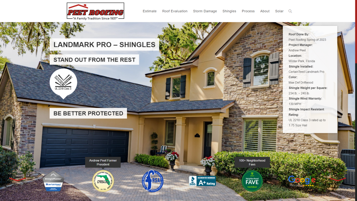 roofing company website