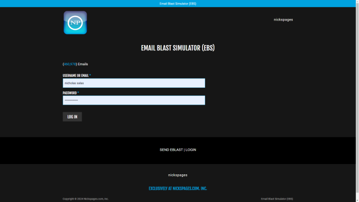 email blast simulator