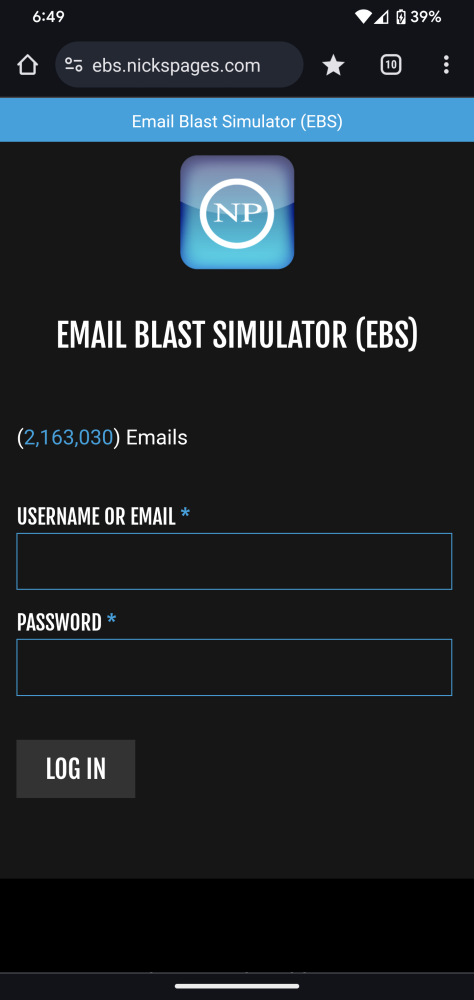 Email Blast Simulator (EBS)