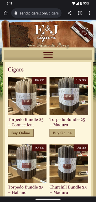 ecommerce cigar shop
