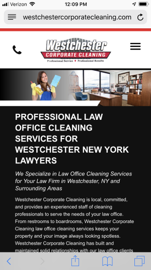 cleaning service mobile website