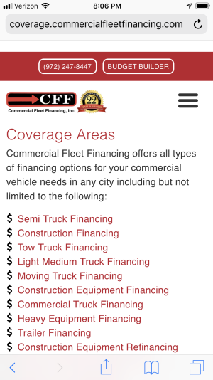 fleet financing mobile seo