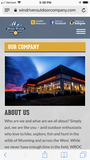 outdoor company responsive web design
