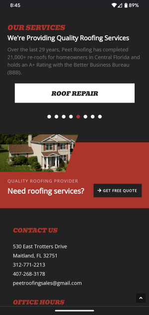 roofing company mobile responsive theme