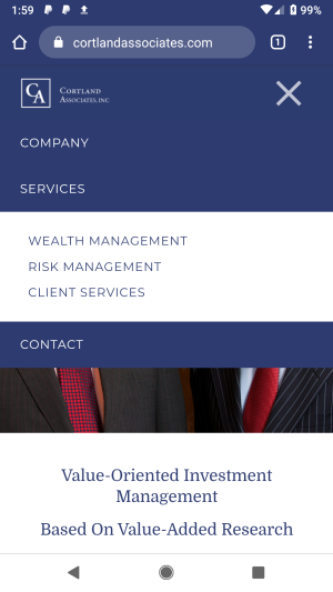 investment firm responsive website