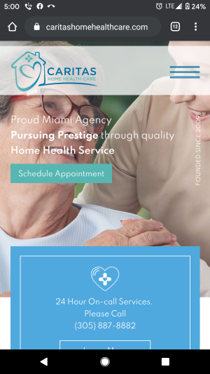 home health care responsive mobile website design