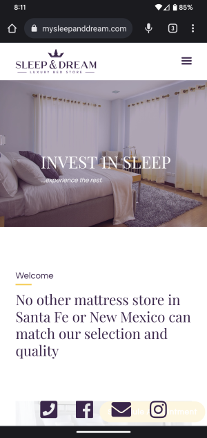 mattress website design