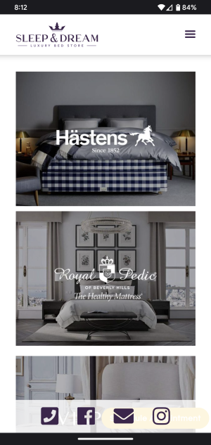 mattress website design