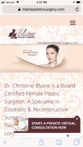 plastic surgery responsive website design